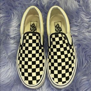 Checkerboard Slip On Vans